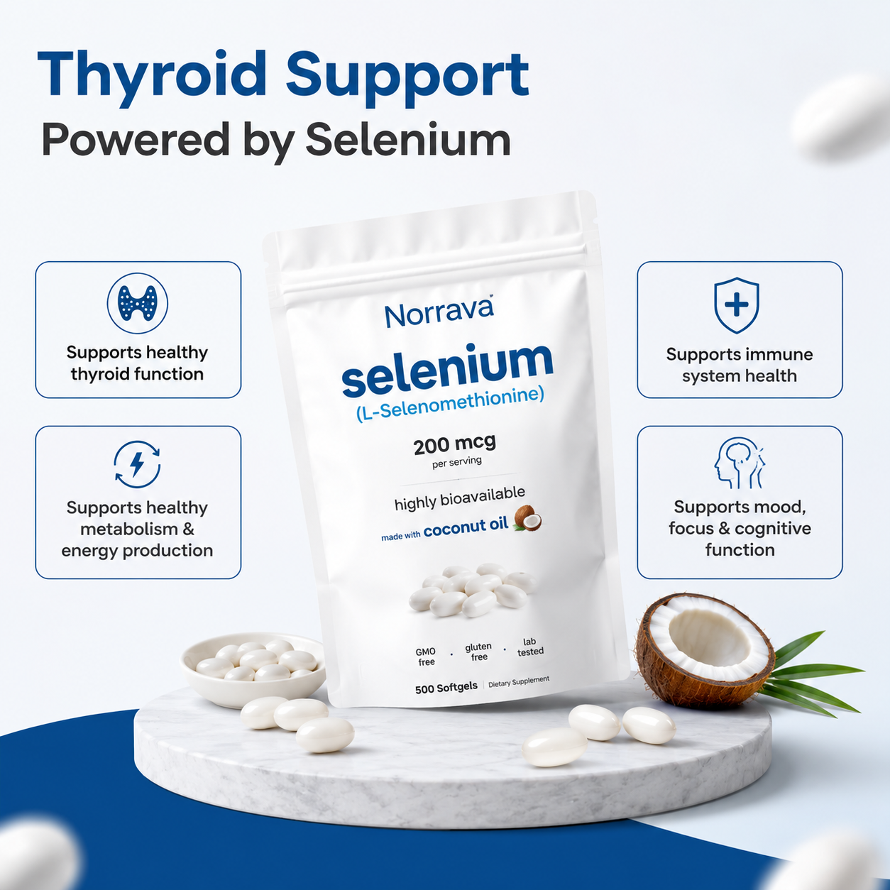 Norrava® Selenium - 200mcg Softgels